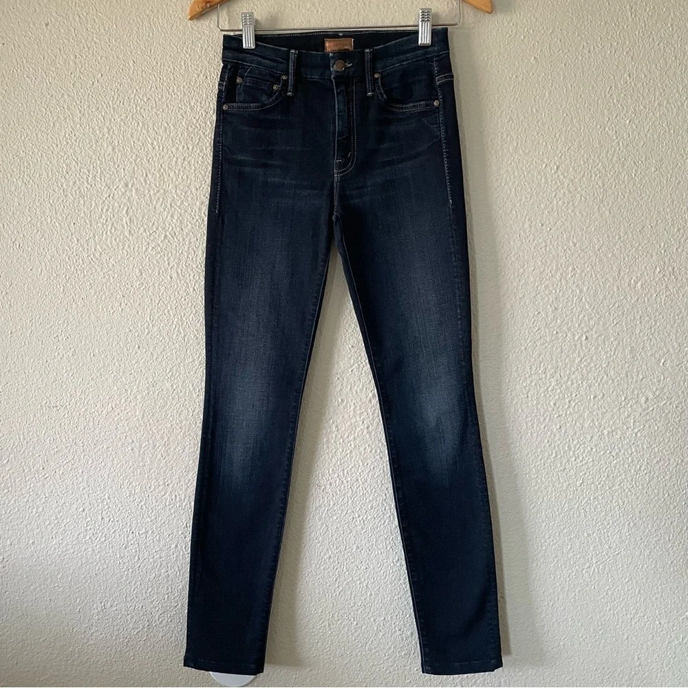 MOTHER High Waisted Looker Skinny Jeans in Coffee Tea or Me Women’s 24 Blue - Picture 2 of 16